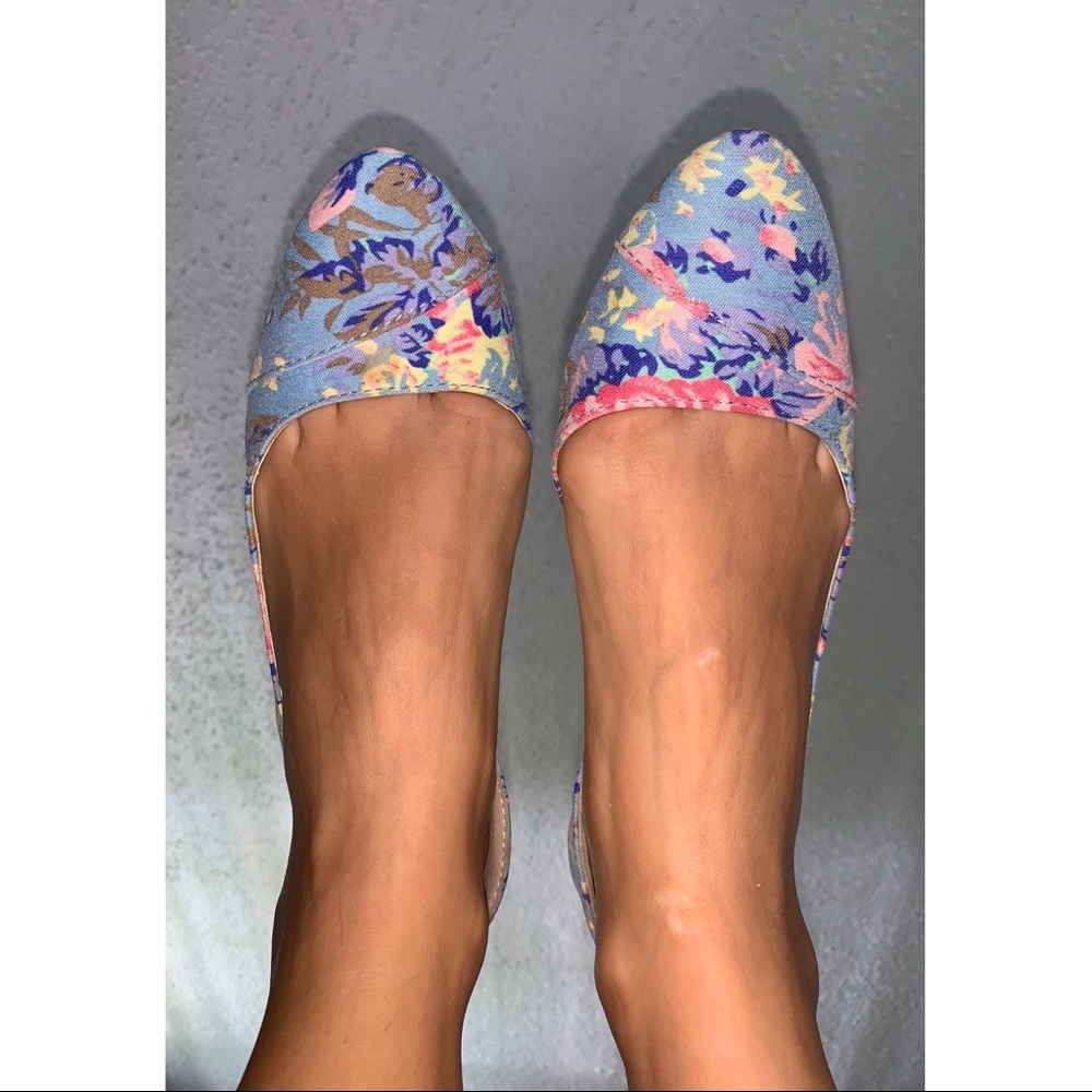 Floral D’Orsay pointy toe flats